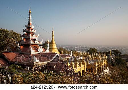 Myanmar, Mandalay City, Mandalay Hill, Sutaungpyei Pagoda. View Large Photo Image Stock Photo - Myanmar, Mandalay City, Mandalay Hill, Sutaungpyei Pagoda.. Fotosearch