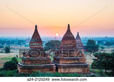 Myanmar, Mandalay Province, Bagan City, sunrise. View Large Photo Image Stock Photo - Myanmar, Mandalay Province, Bagan City, sunrise.. Fotosearch