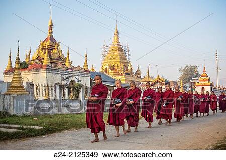 Myanmar, near Inle Lake, Nyaungshwe City, monks. View Large Photo Image Stock Photo - Myanmar, near Inle Lake, Nyaungshwe City, monks.. Fotosearch
