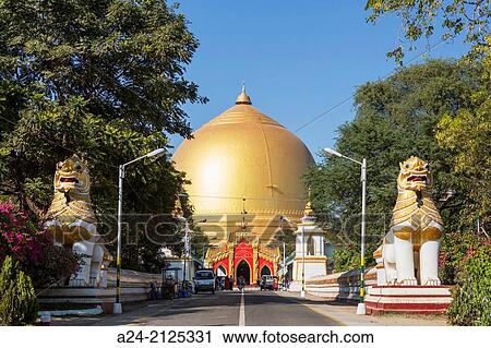 Myanmar, near Mandalay, Sagaing City, Kaung Hmu Taw Pagoda. View Large Photo Image Stock Image - Myanmar, near Mandalay, Sagaing City, Kaung Hmu Taw Pagoda.. Fotosearch