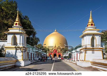 Myanmar, near Mandalay, Sagaing City, Kaung Hmu Taw Pagoda. View Large Photo Image Stock Photography - Myanmar, near Mandalay, Sagaing City, Kaung Hmu Taw Pagoda.. Fotosearch