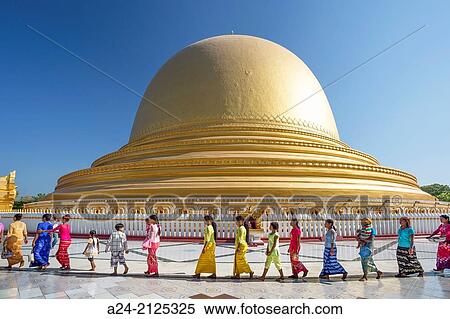 Myanmar, near Mandalay, Sagaing City, Kaung Hmu Taw Pagoda. View Large Photo Image Stock Photography - Myanmar, near Mandalay, Sagaing City, Kaung Hmu Taw Pagoda.. Fotosearch