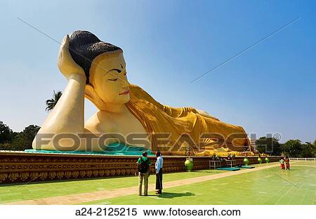 Stock Photography - Myanmar, Pegu province, Bago City, Shwethalyaung Reclining buddha.. Fotosearch