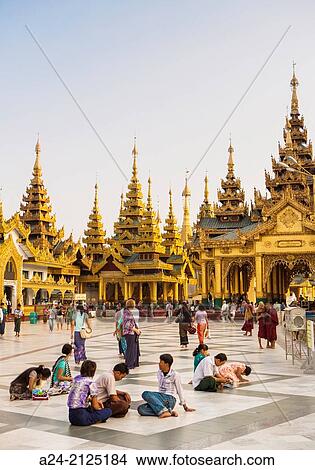 Myanmar, Yangon City, Shwedagon Pagoda, detail. View Large Photo Image Picture - Myanmar, Yangon City, Shwedagon Pagoda, detail.. Fotosearch