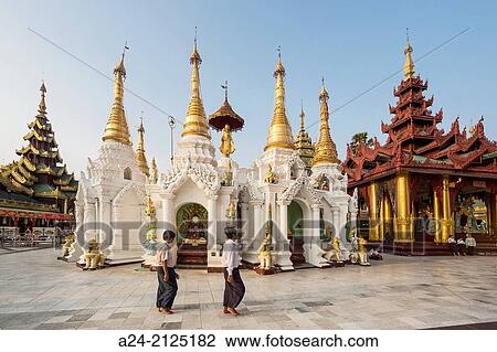 Myanmar, Yangon City, Shwedagon Pagoda, detail. View Large Photo Image Stock Image - Myanmar, Yangon City, Shwedagon Pagoda, detail.. Fotosearch