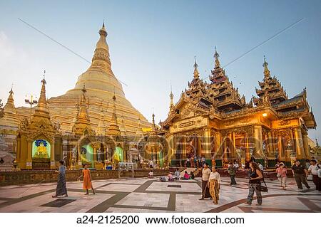 Myanmar, Yangon City, Shwedagon Pagoda,. View Large Photo Image Stock Image - Myanmar, Yangon City, Shwedagon Pagoda,.. Fotosearch