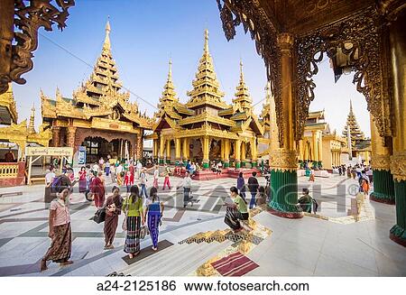 Myanmar, Yangon City, Shwedagon Pagoda, detail. View Large Photo Image Stock Photograph - Myanmar, Yangon City, Shwedagon Pagoda, detail.. Fotosearch