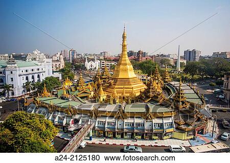 Myanmar, Yangon City, Sule Pagoda downtown. View Large Photo Image Stock Image - Myanmar, Yangon City, Sule Pagoda downtown.. Fotosearch