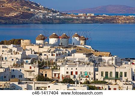 Mykonos Cyclades Islands Greece View Large Photo Image Picture - Mykonos Cyclades Islands Greece. Fotosearch