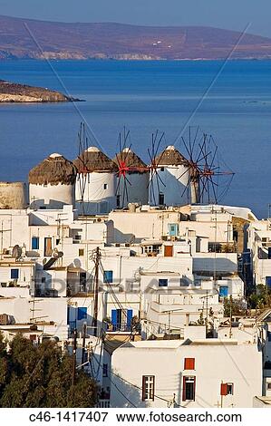Stock Photo - Mykonos Cyclades Islands Greece. Fotosearch
