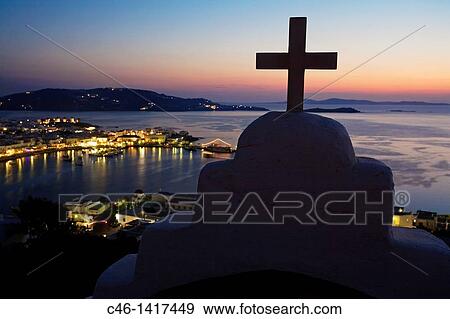 Mykonos Cyclades Islands Greece View Large Photo Image Stock Photo - Mykonos Cyclades Islands Greece. Fotosearch