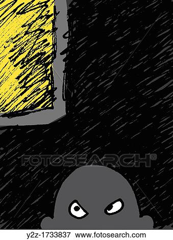 Stock Photo - Mysterious man in the dark. Fotosearch
