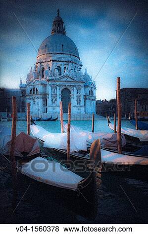 Mystical view of Santa Maria della Salute withe gondolas in the foreground, Venice, Italy, Europe View Large Photo Image Stock Photo - Mystical view of Santa Maria della Salute withe gondolas in the foreground, Venice, Italy, Europe. Fotosearch
