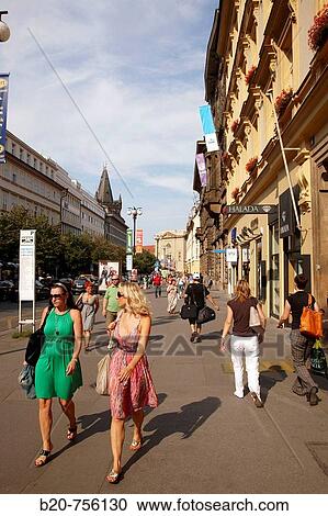 Na Prikope shopping boulevard, Stare Mesto, Prague, Czech Republic View Large Photo Image Stock Image - Na Prikope shopping boulevard, Stare Mesto, Prague, Czech Republic. Fotosearch