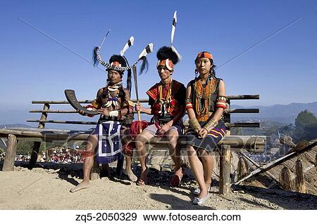 Stock Photo - Naga people in traditional dress.. Fotosearch
