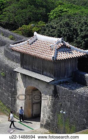 Naha (Japan): gate of the Shuri Castle View Large Photo Image Picture - Naha (Japan): gate of the Shuri Castle. Fotosearch