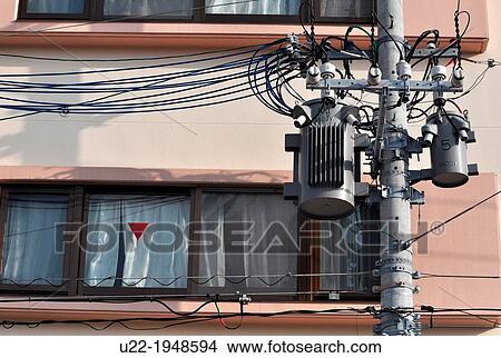 Naha, Okinawa, Japan, electric poles too near to apartments View Large Photo Image Picture - Naha, Okinawa, Japan, electric poles too near to apartments. Fotosearch
