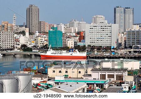 Naha, Okinawa, Japan, view of the city by Tomari Wharf View Large Photo Image Stock Image - Naha, Okinawa, Japan, view of the city by Tomari Wharf. Fotosearch