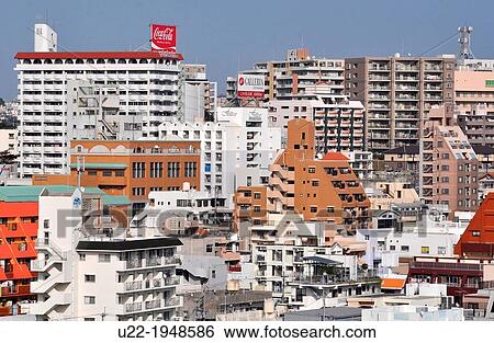 Naha, Okinawa, Japan, view of the city by Tomari Wharf View Large Photo Image Stock Photograph - Naha, Okinawa, Japan, view of the city by Tomari Wharf. Fotosearch