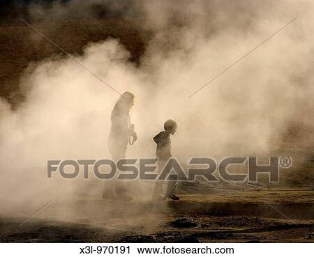 Stock Image - Namaskard Solfatara, field of steaming solfataras sulphurous vents Myvatn lake Iceland. Fotosearch