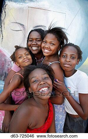 Stock Photograph - NAMIBIA Children, many of whom are AIDS orphans and HIV positive themselves at the Bernard Nordkamp Youth Center, Katatura, a black township of Windhoek, dating from the apartheid era. Fotosearch