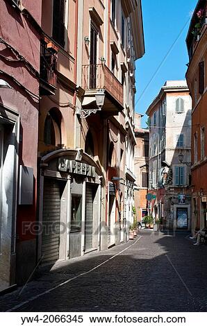 Narrow street in the old town in Tivoli, Lazio, Italy. View Large Photo Image Stock Photography - Narrow street in the old town in Tivoli, Lazio, Italy.. Fotosearch