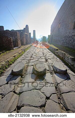 Narrow street of Pompeii, Italy. View Large Photo Image Stock Photo - Narrow street of Pompeii, Italy.. Fotosearch