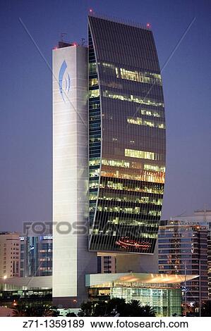 Stock Photo - National Bank, Deira skyline, Dubai, United Arab Emirates. Fotosearch