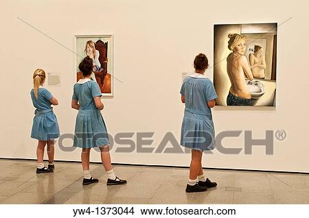 National Gallery of Victoria, Schoolgirls looking at paintings, Melbourne, Victoria, Australia View Large Photo Image Picture - National Gallery of Victoria, Schoolgirls looking at paintings, Melbourne, Victoria, Australia. Fotosearch