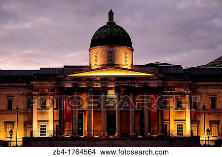Picture - National Gallery, Trafalgar Square, London, England, UK, Europe.. Fotosearch