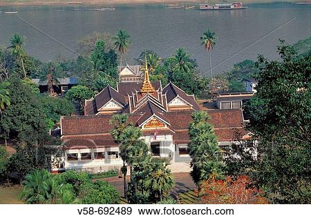 National Museum former Royal Palace and Mekong River, Luang Prabang. Laos View Large Photo Image Stock Photo - National Museum former Royal Palace and Mekong River, Luang Prabang. Laos. Fotosearch