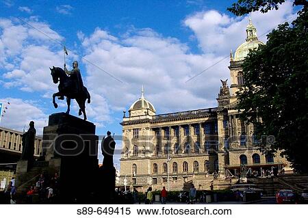 Stock Photography - National Museum. Wenceslas Square, Prague, Czech Republic. Fotosearch