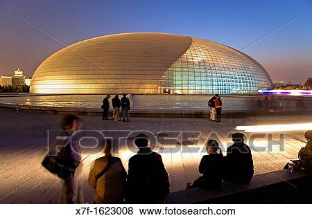 Stock Photo - National Opera House building Paul Andreu architect, Beijing, China. Fotosearch