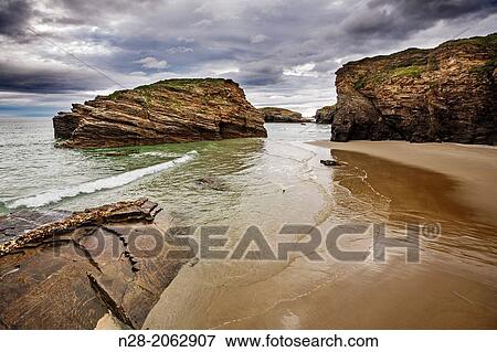 Nature landscape, Las Catedrales beach, Ribadeo, Lugo province, Galicia, Spain View Large Photo Image Stock Photo - Nature landscape, Las Catedrales beach, Ribadeo, Lugo province, Galicia, Spain. Fotosearch