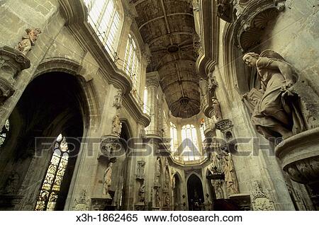 Stock Photography - nave of Saint Pantaleon Church, Troyes, Aube department, Champagne-Ardenne region, France, Europe. Fotosearch
