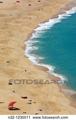 Nazare, Beach, Leiria distric Estremadura Portugal. View Large Photo Image Stock Image - Nazare, Beach, Leiria distric Estremadura Portugal.. Fotosearch