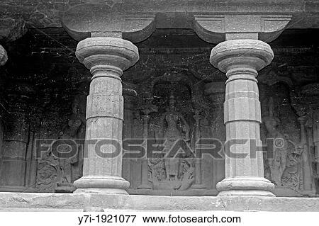 Near the front of the northern wall of Cave No 16, a small Shrine is dedicated to the River Goddesses This contains beautiful images of the goddesses Ganga, Yamuna, and Saraswati Ellora, Aurangabad, India View Large Photo Image Stock Photo - Near the front of the northern wall of Cave No 16, a small Shrine is dedicated to the River Goddesses This contains beautiful images of the goddesses Ganga, Yamuna, and Saraswati Ellora, Aurangabad, India. Fotosearch