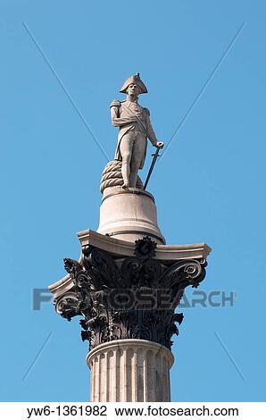 Nelson statue at Trafalgar Square in London, England View Large Photo Image Stock Image - Nelson statue at Trafalgar Square in London, England. Fotosearch