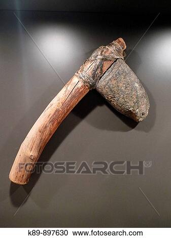 Stock Image - Neolitic Artifact. Gava Museum. Catalunya. Spain. Fotosearch