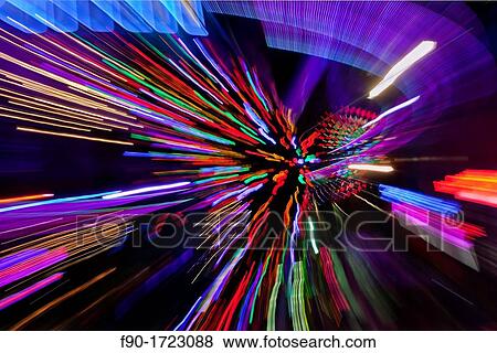 Stock Photo - Neon signs zoom blur. Fotosearch