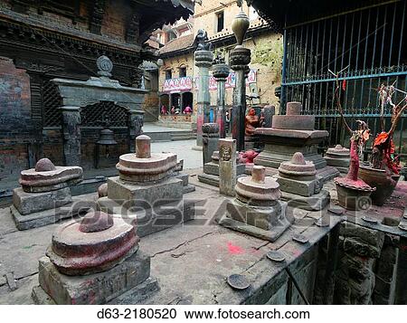 Nepal. Bakhtapur, an historic town in the Kathmandu Valley and UNESCO world heritage site. Vishnu temple. Shiva lingam statues. View Large Photo Image Stock Image - Nepal. Bakhtapur, an historic town in the Kathmandu Valley and UNESCO world heritage site. Vishnu temple. Shiva lingam statues.. Fotosearch