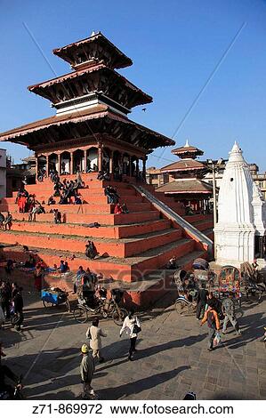Nepal, Kathmandu, Durbar Square, Maju Deval Temple, people View Large Photo Image Stock Image - Nepal, Kathmandu, Durbar Square, Maju Deval Temple, people. Fotosearch