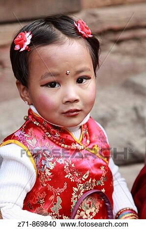Nepal, Kathmandu, initiation ceremony for little girls View Large Photo Image Stock Image - Nepal, Kathmandu, initiation ceremony for little girls. Fotosearch