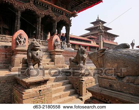 Nepal. Patan, an historic town in the Kathmandu Valley. Scenes in Durbar Square. View Large Photo Image Stock Photo - Nepal. Patan, an historic town in the Kathmandu Valley. Scenes in Durbar Square.. Fotosearch