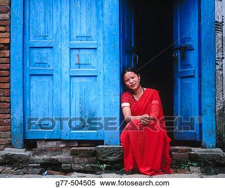 Nepalese woman. Bhaktapur. Kathmandu valley. Nepal. View Large Photo Image Stock Photography - Nepalese woman. Bhaktapur. Kathmandu valley. Nepal.. Fotosearch
