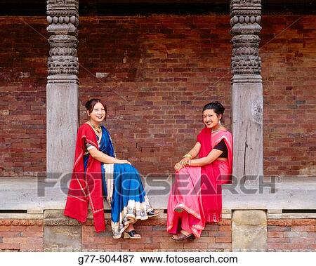 Nepalese women. Bhaktapur. Kathmandu valley. Nepal. View Large Photo Image Stock Photo - Nepalese women. Bhaktapur. Kathmandu valley. Nepal.. Fotosearch