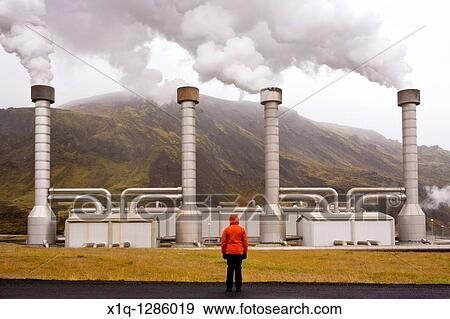 Nesjavellir Geothermal Power Station, South Iceland It produces electricity and pumps hot water to the Greater Reykjav? k Area View Large Photo Image Stock Photo - Nesjavellir Geothermal Power Station, South Iceland It produces electricity and pumps hot water to the Greater Reykjav? k Area. Fotosearch