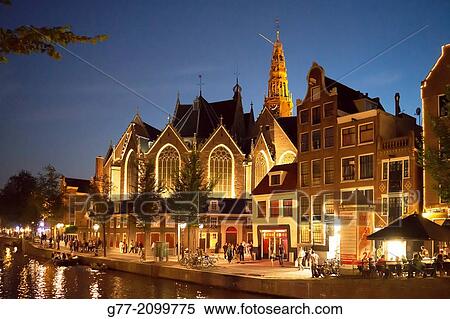 Netherlands. Amsterdam. Church in the red light district. View Large Photo Image Stock Photography - Netherlands. Amsterdam. Church in the red light district.. Fotosearch