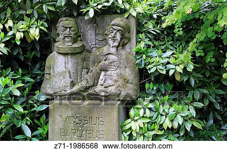 Stock Photo - Netherlands, Amsterdam, University, courtyard, Vossius and Barlaeus statue,.. Fotosearch