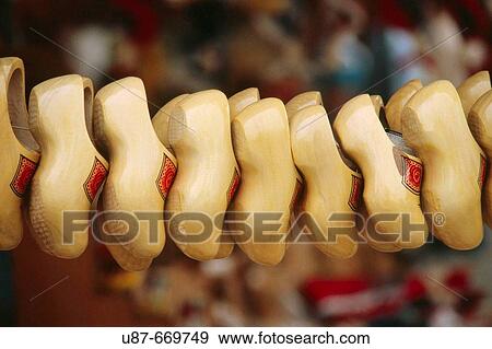 Stock Photo - Netherlands, Clogs, typical wooden shoes.. Fotosearch